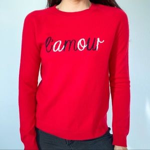 Chinti and Parker L’Amour Red Wool Sweater XS